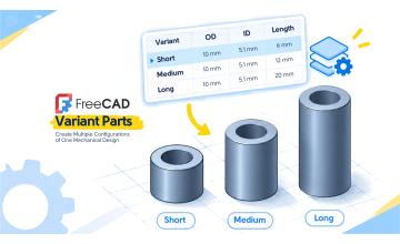 FreeCAD Variant Parts: Create Multiple Configurations of One Mechanical Design